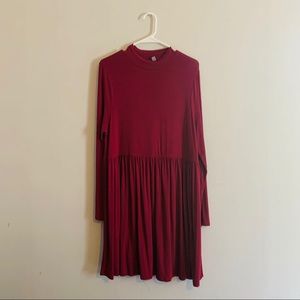 Smock Turtleneck Jersey Dress